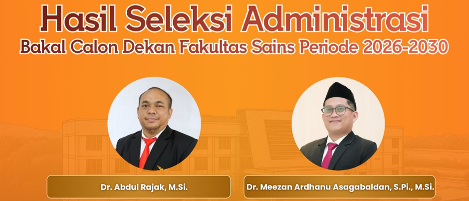 Panitia Pemilihan Dekan Umumkan Dua Bakal Calon Dekan Fakultas Sains ITERA Periode 2026-2030